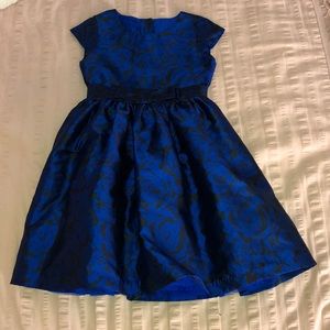 Girls Gymboree Black/Blue Rose Detailed Dress